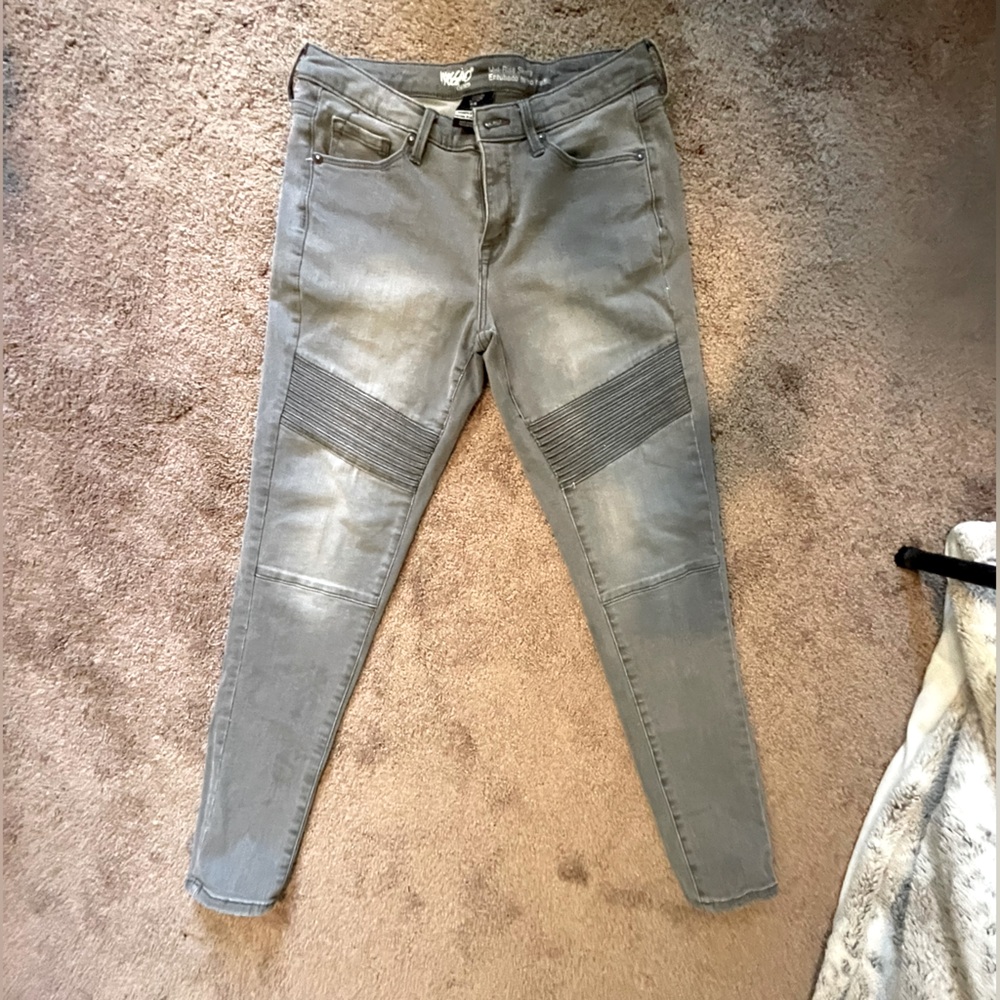 mossimo grey skinny stretch denim motto inspired jeans